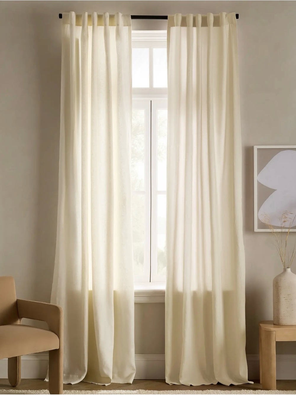 NWOT Quince Ivory Linen Curtain Single Panel